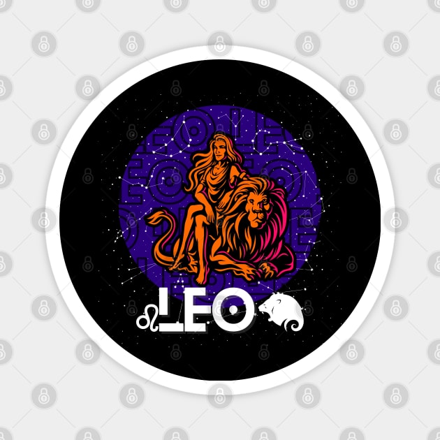 LEO August Zodiac - Astrology Birthday Gift for Women, Horoscope, sun/moon sign, star sign, tarot, Chinese zodiac, celestial, galaxy lovers. Magnet by The Gypsy Nari